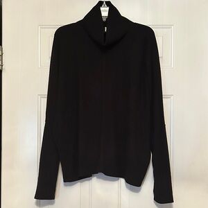 H by Bordeaux Turtleneck Sweater XL Black Textured Loose Career Casual